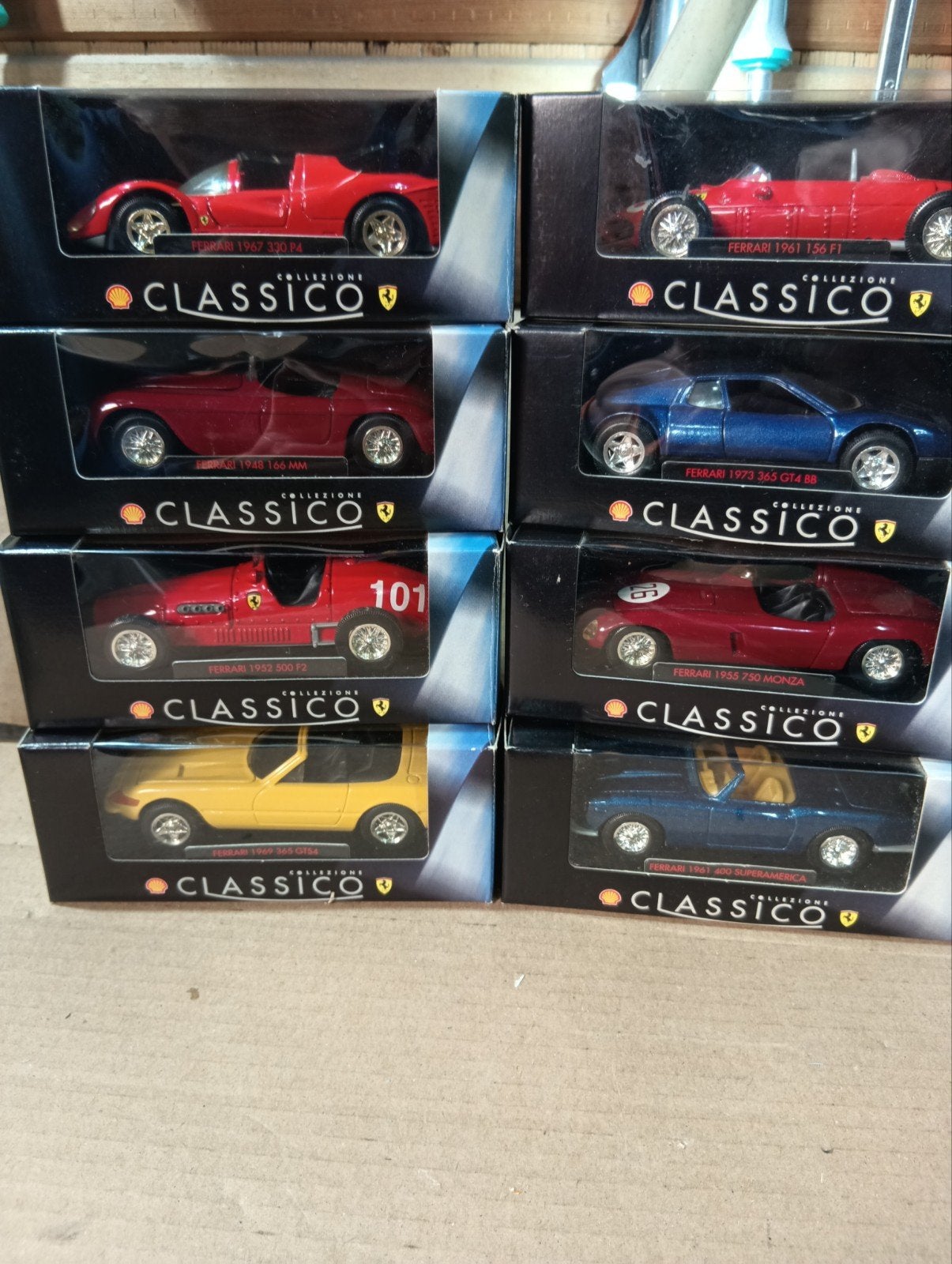 8x Ferrari Classico Collectie Schaalmodel 1/36, Ophalen of Verzenden, Zo goed als nieuw, Auto