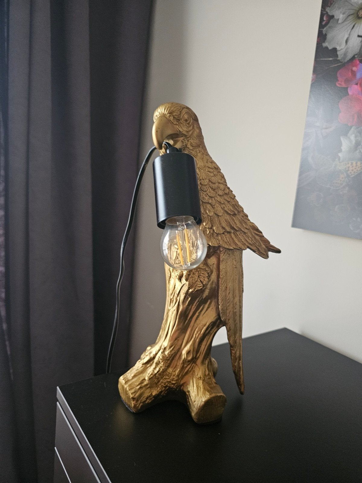 Gouden Papegaai Tafellamp - Uniek Design, Figuurlamp, Kunststof, Overige merken, Goud