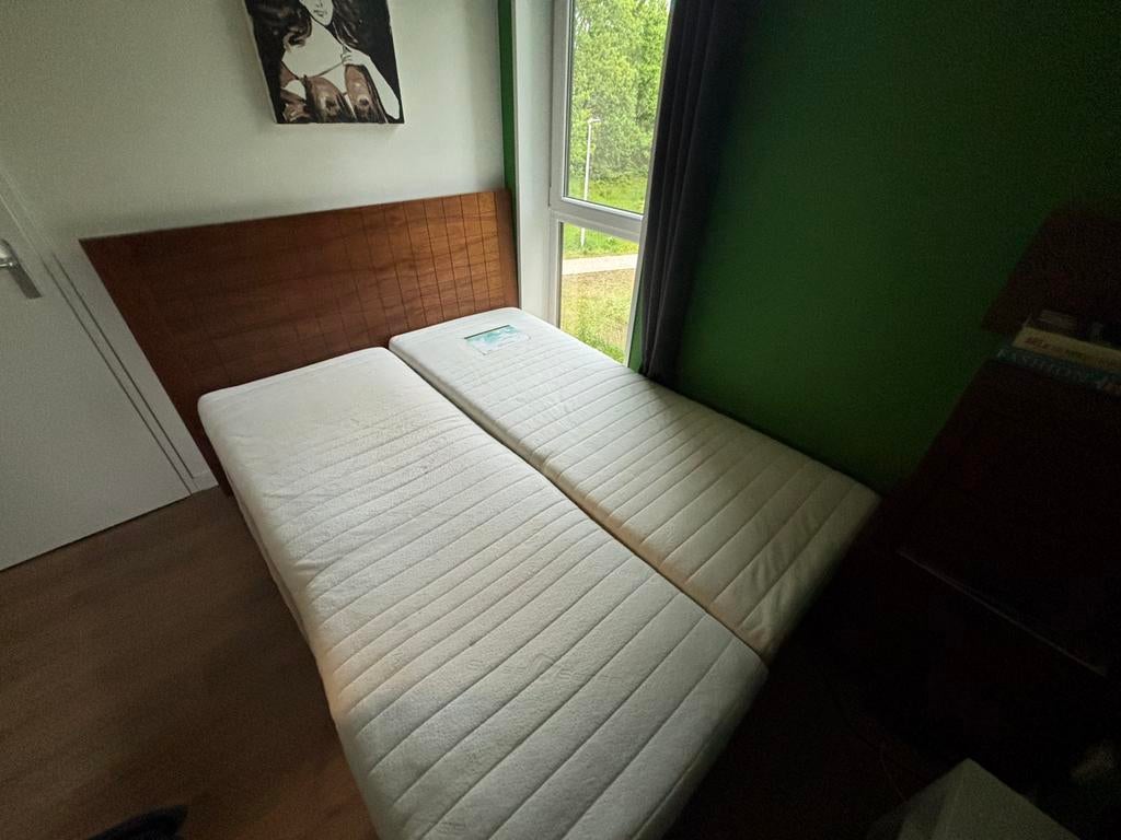 Swiss Sense boxspring bed 160 x 200, Ophalen, Gebruikt, Bruin, Stijlvol