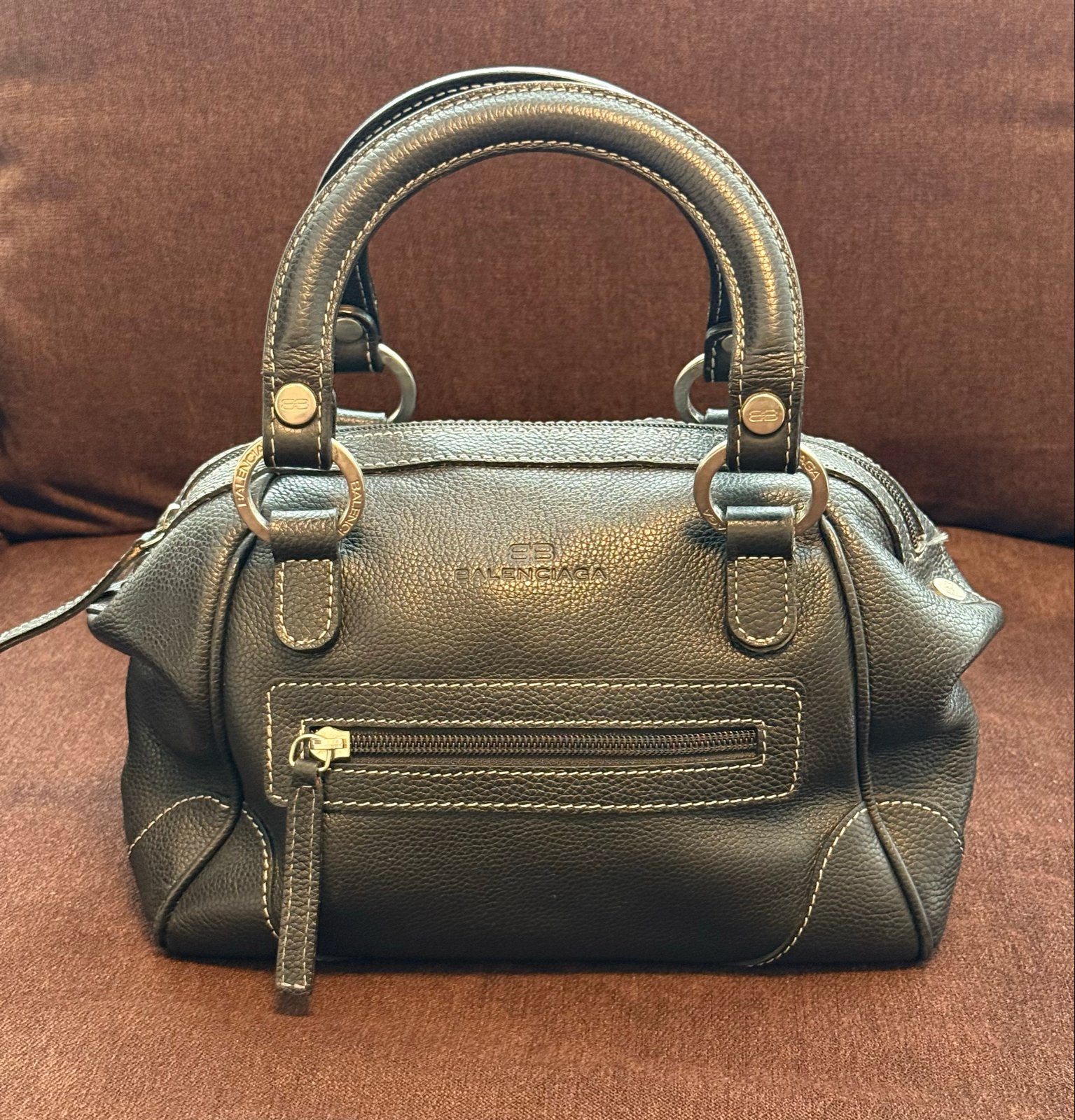 Balenciaga Paris hand/ schoudertas Zwart Gekorreld Leer, Verzenden, Nieuw, Zwart, Handtas