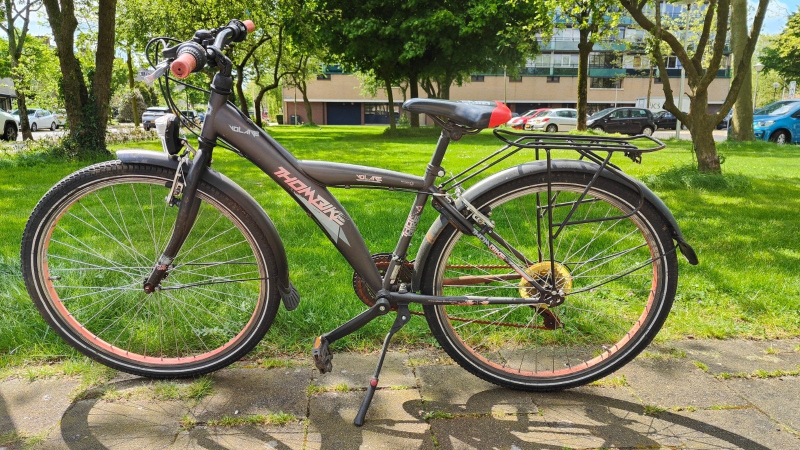 stoere jongensfiets (opknapper), Gebruikt, Velgrem, Versnellingen, 20 inch