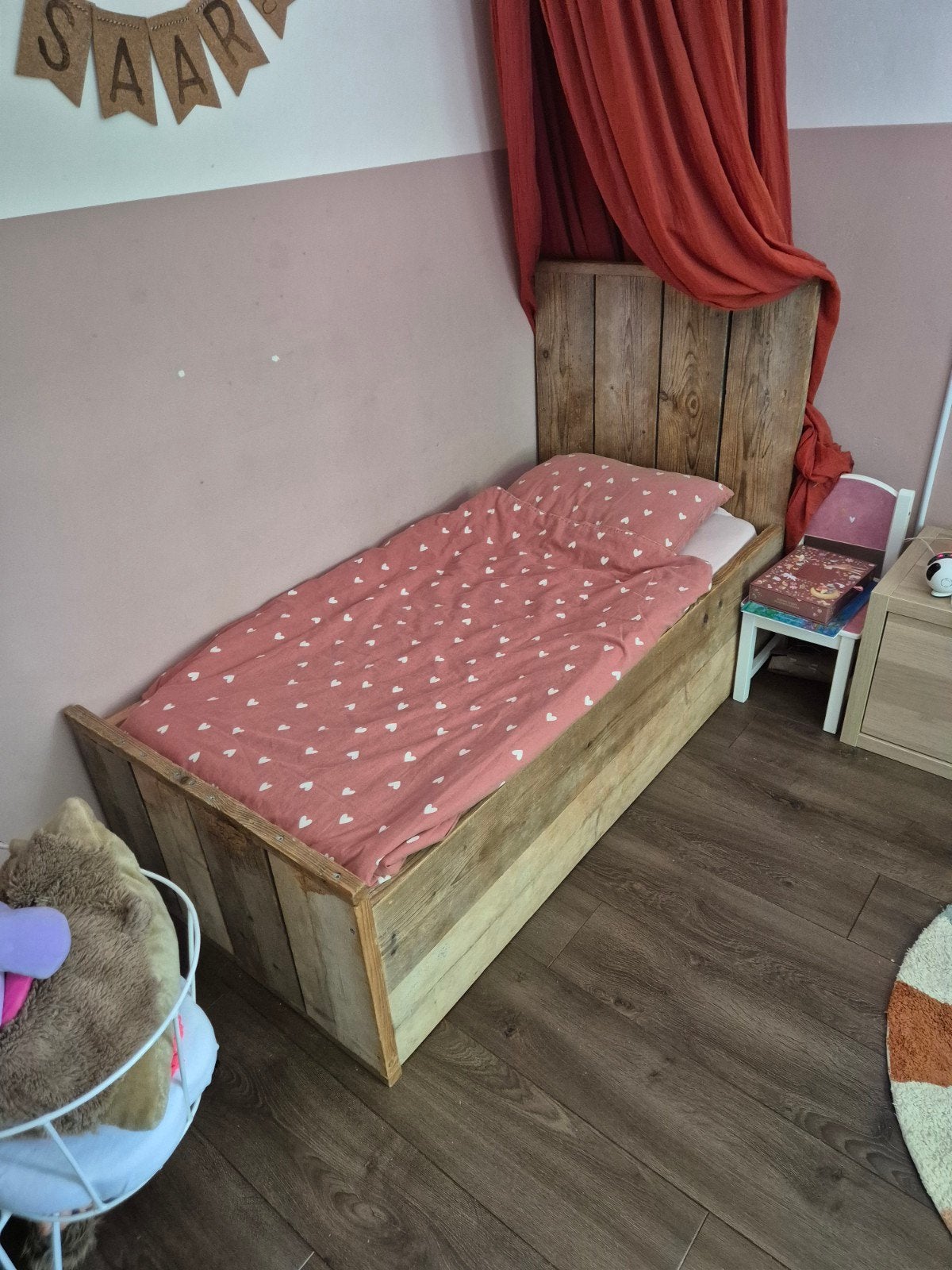 Gratis Steigerhouten kinderbed 150x70 cm, Gebruikt, 70 tot 85 cm, 140 tot 160 cm, Ophalen