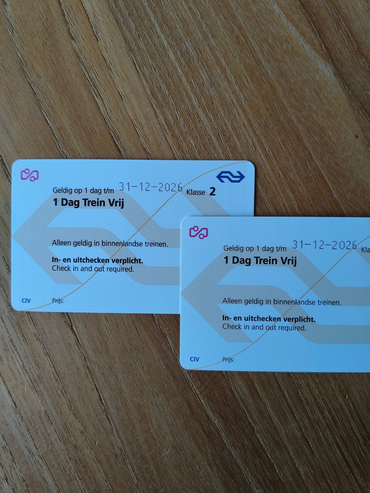 1 dag trein vrij, NS Dagkaart, treinkaartje, Eén persoon, Trein, Algemeen kaartje