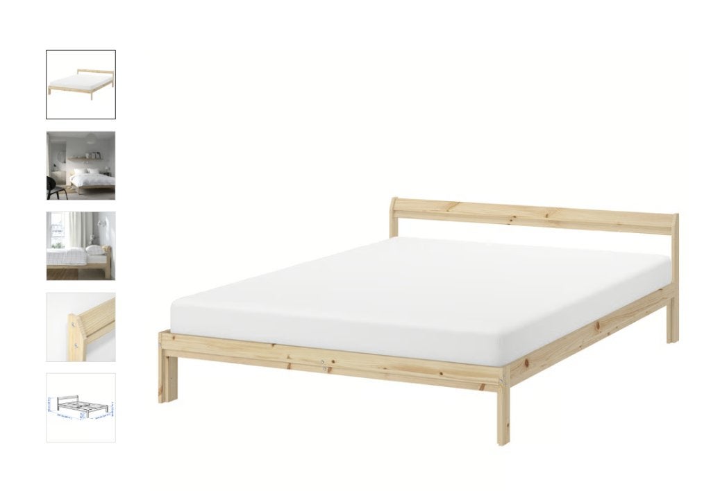 IKEA NEIDEN bed 140x200 + VADSÖ matras, 9 maanden gebruikt, Ophalen, Wit, Tweepersoons, 140 cm