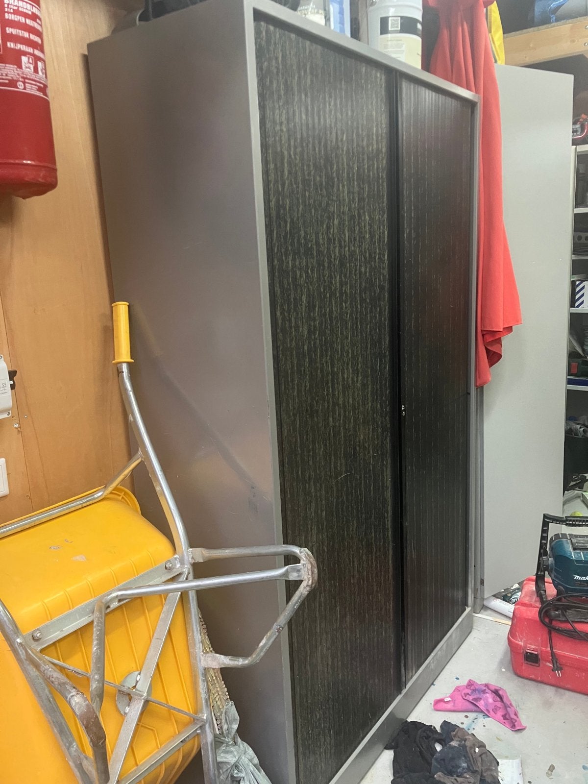 Metalen roldeurkast met 4 schappen - 193x120x45cm, Ophalen of Verzenden, Gebruikt