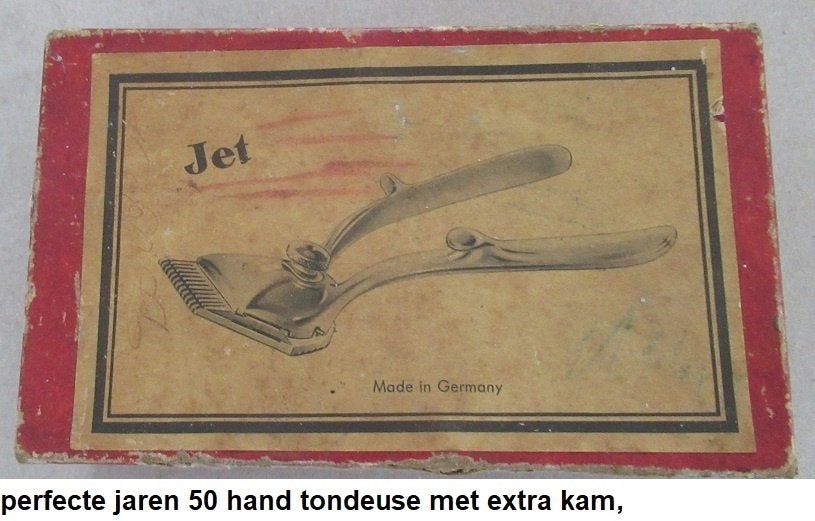oude jaren 40 handtondeuse met extra kam, Duitse JET, Ophalen of Verzenden, Gebruikt