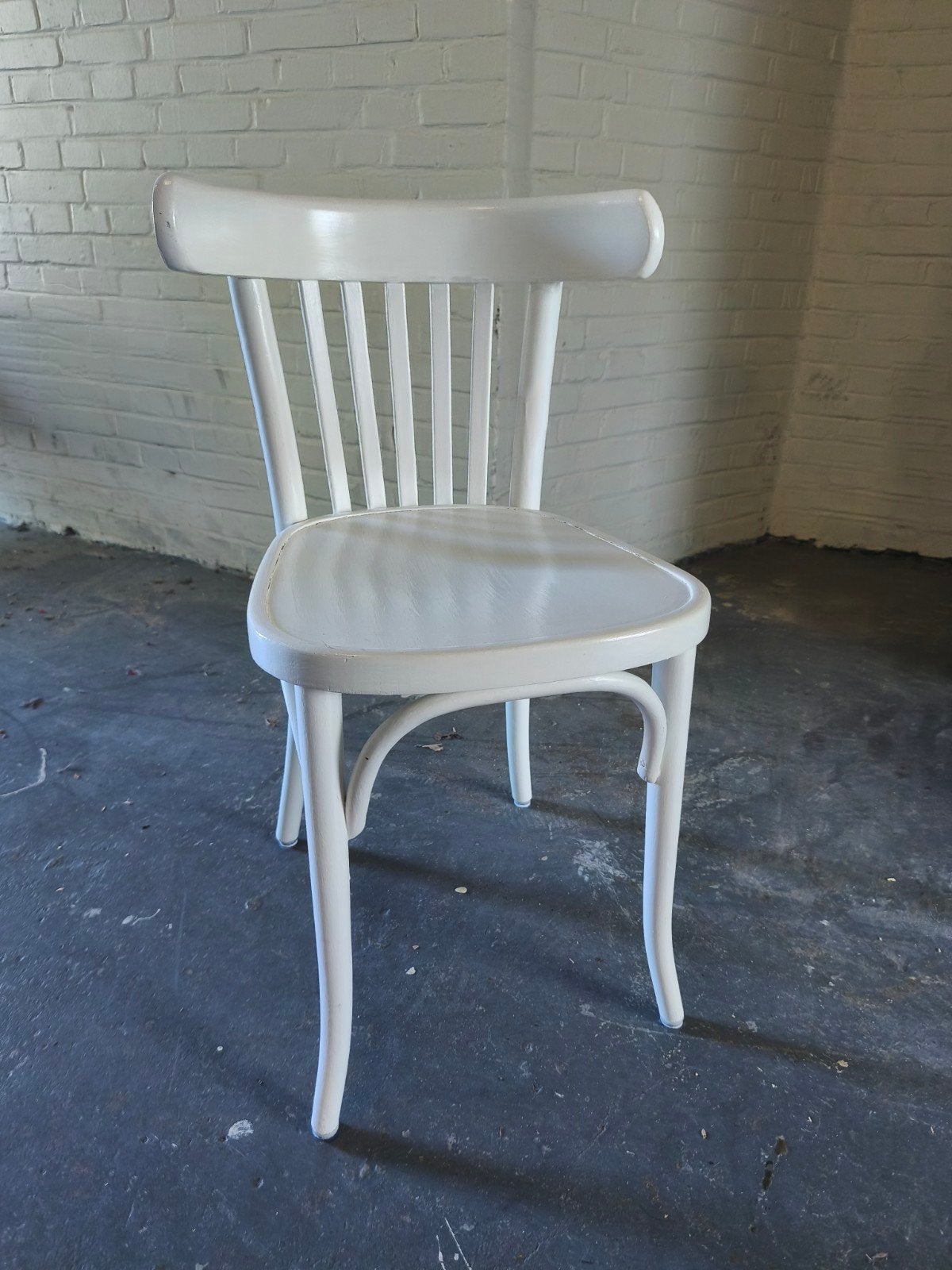 6 houten stoelen - Gebogen rugleuning, Ophalen, Gebruikt, Wit, Klassiek, Vintage