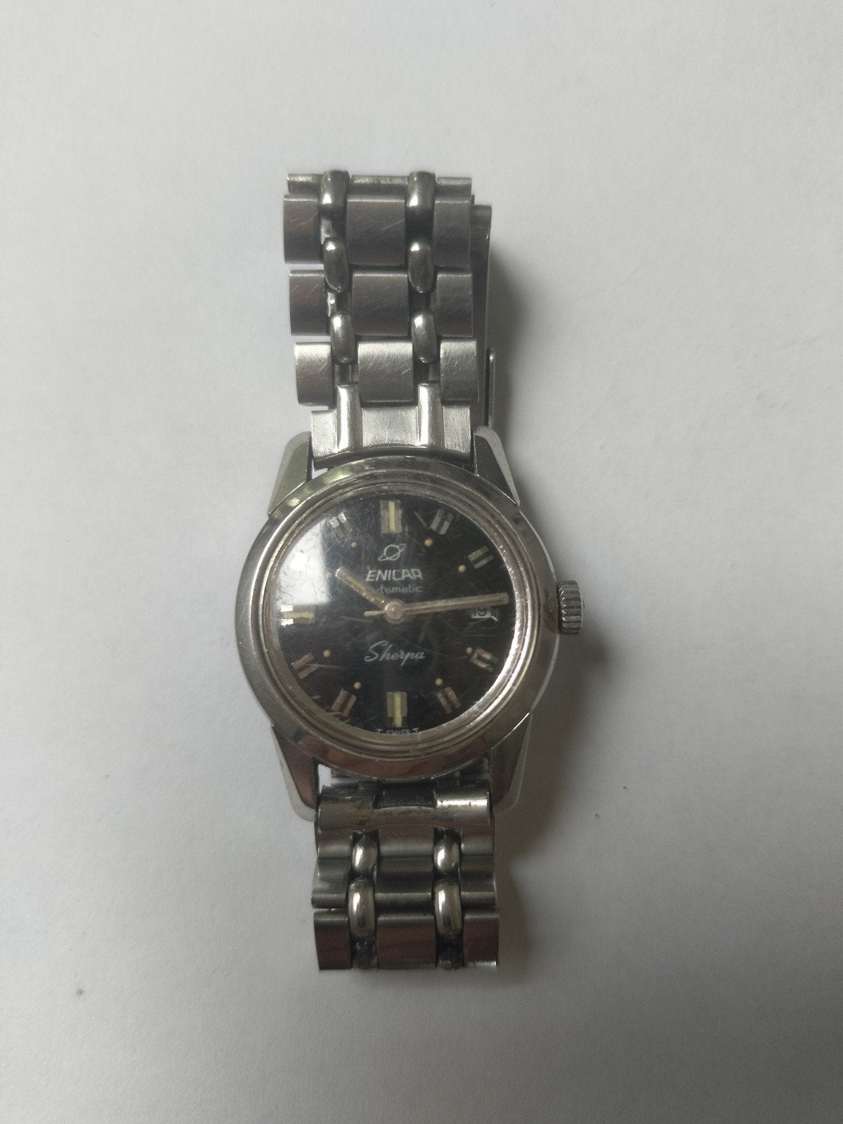 Enicar Sherpa Automatic dames Polshorloge - Vintage, Sieraden, Tassen en Uiterlijk, Overige merken, Staal, Gebruikt, Staal