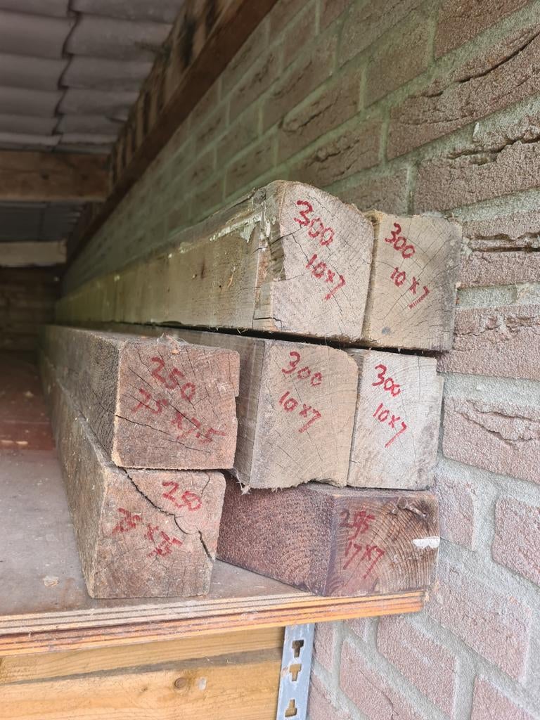 Diverse Houten Balken - Verschillende Maten, Doe-het-zelf en Verbouw, Hout en Planken, Gebruikt, Ophalen of Verzenden, Balk, Overige houtsoorten