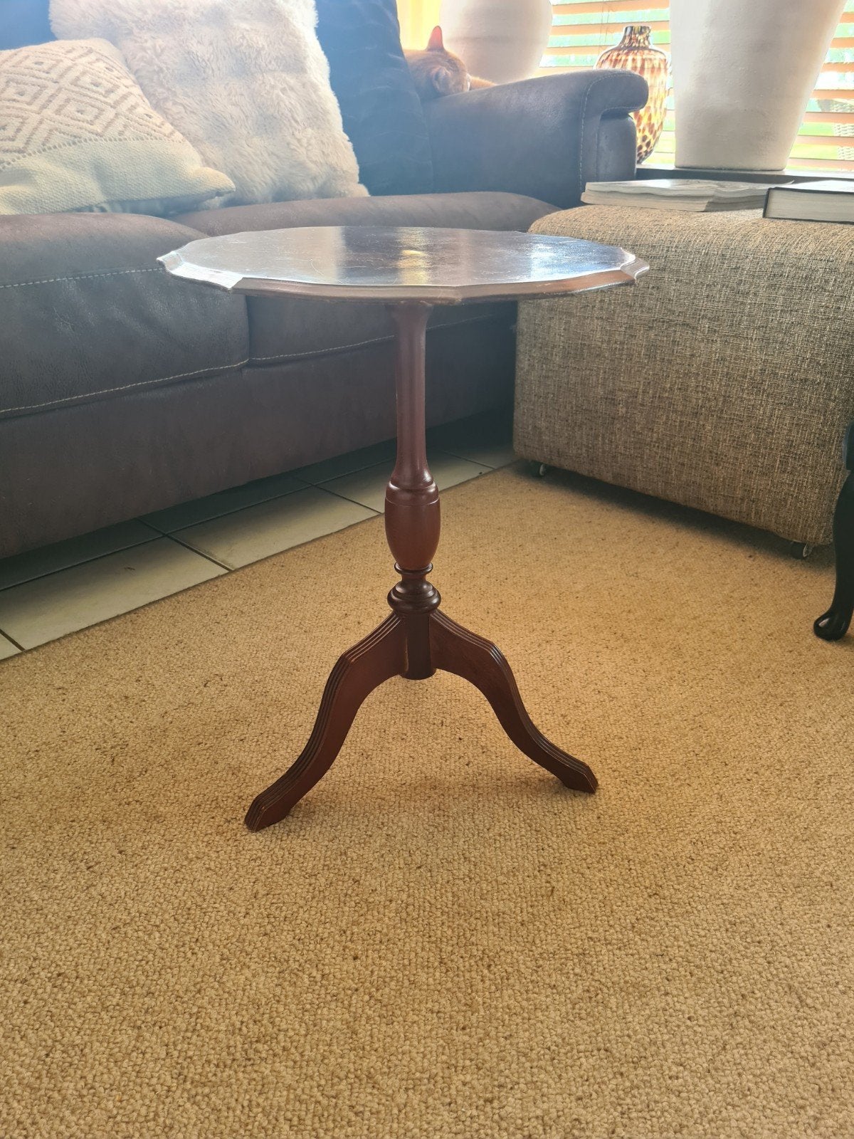 Wijntafel Klassieke houten bijzettafel - Gebruikt, Minder dan 55 cm, Gebruikt, Klassiek, Overige vormen