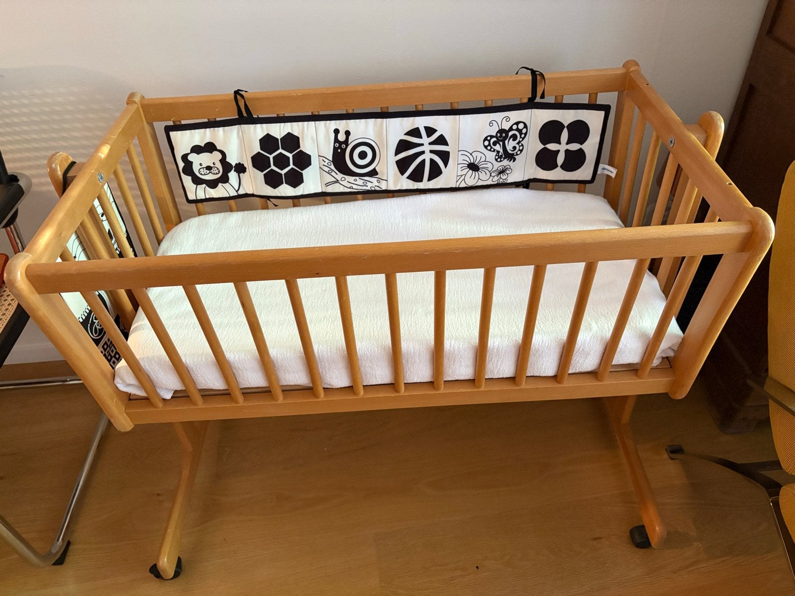 Vintage Babywieg Pinolino van massief beukenhout, Kinderen en Baby's, Ophalen of Verzenden, Wieg