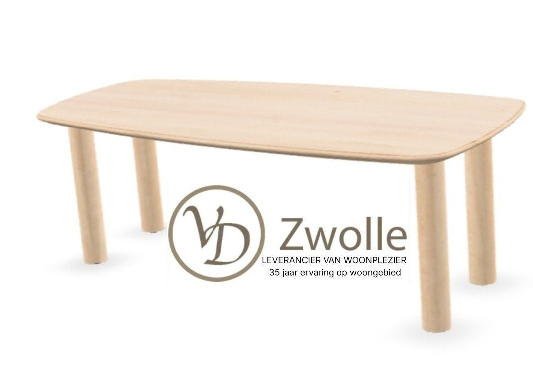 Tafel noten eiken Deens ovaal recht op maat ronde poten mass, 100 tot 150 cm, Eikenhout, Ophalen of Verzenden, Vijf personen of meer