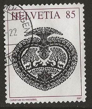 Zwitserland 47, knipselkunst voor jdvph, Verzenden, Gestempeld