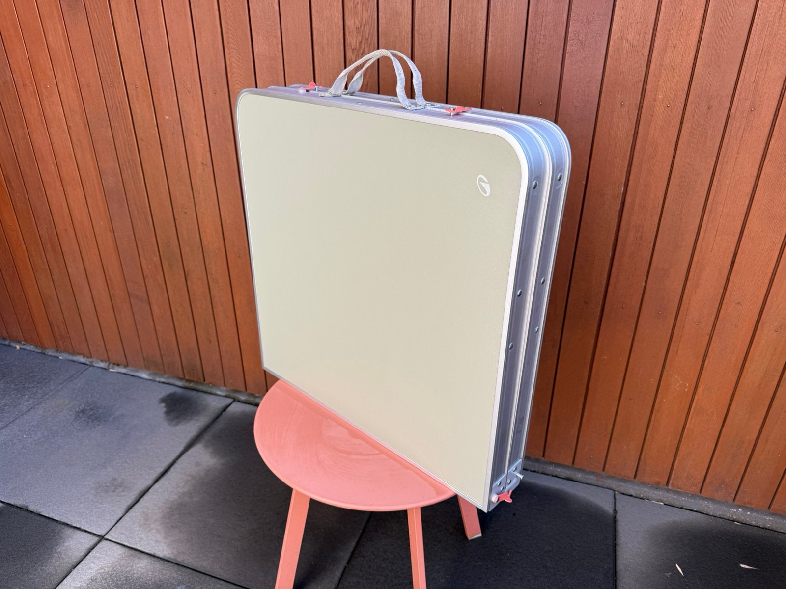 Quechua Decathlon opklapbare campingtafel met 4 krukken, Caravans en Kamperen, Ophalen, Zo goed als nieuw, Campingtafel