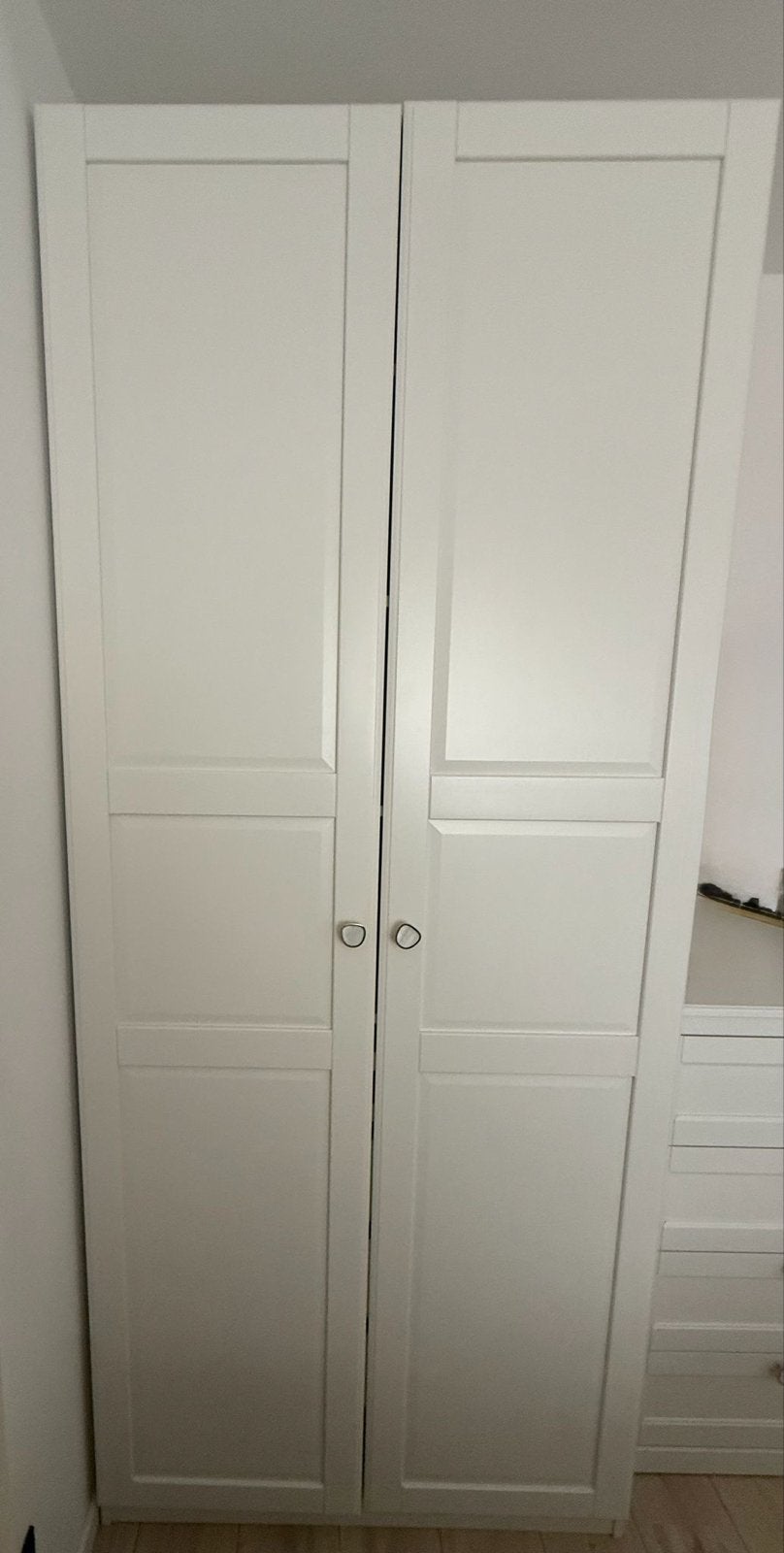 Witte ikea pax kledingkast met hangruimte en broekenrek, Ophalen, 200 cm of meer, 50 tot 100 cm, Zo goed als nieuw