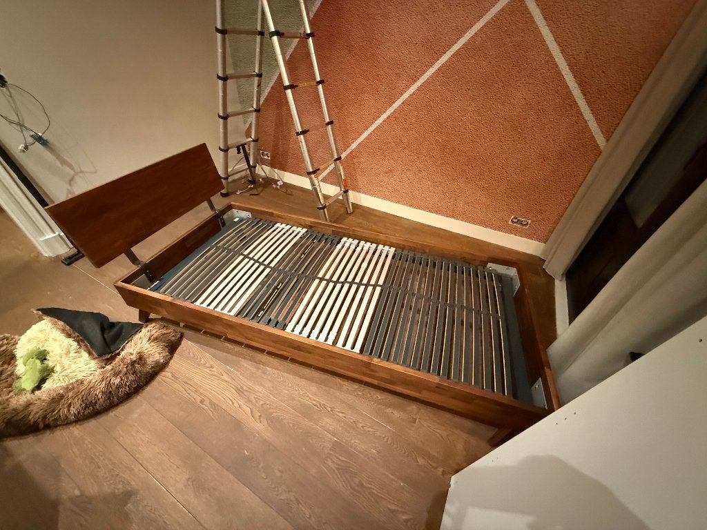 Swiss Sense houten bed 90x200 massief hout - bieden mogelijk, Ophalen, 90 cm, Eenpersoons, Bruin