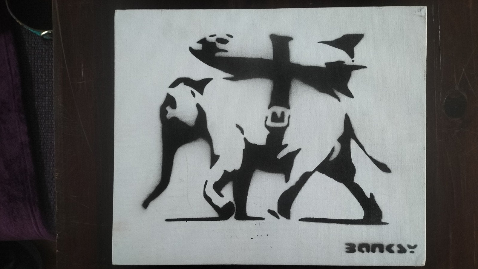 Banksy Heavy weaponry graffiti schilderij
Linnen op karton 3, Ophalen of Verzenden, Voor 1940