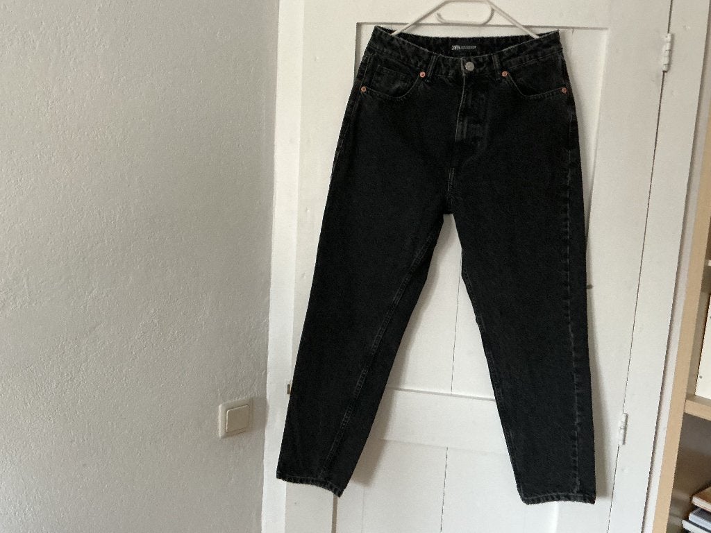 Zara jeans broek M zwart, Maat 38/40 (M), Ophalen of Verzenden, Zo goed als nieuw, Lang