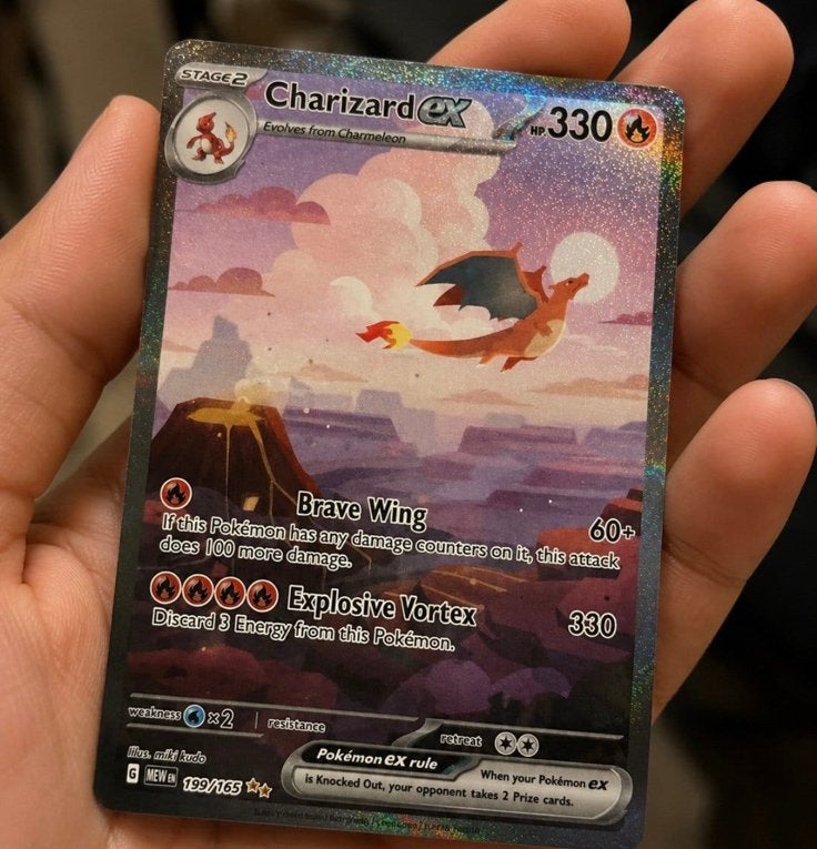 Charizard pokemon kaart near mint, Ophalen of Verzenden, Zo goed als nieuw