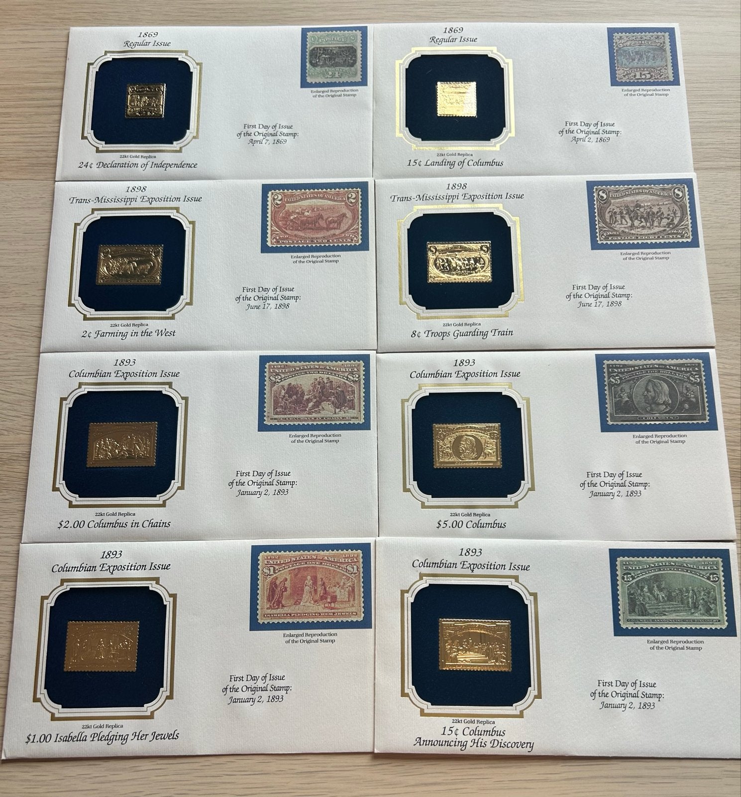 Verzameling 22kt Gouden Replica Postzegels (1869-1898), Ophalen of Verzenden, Na 1940, Postfris
