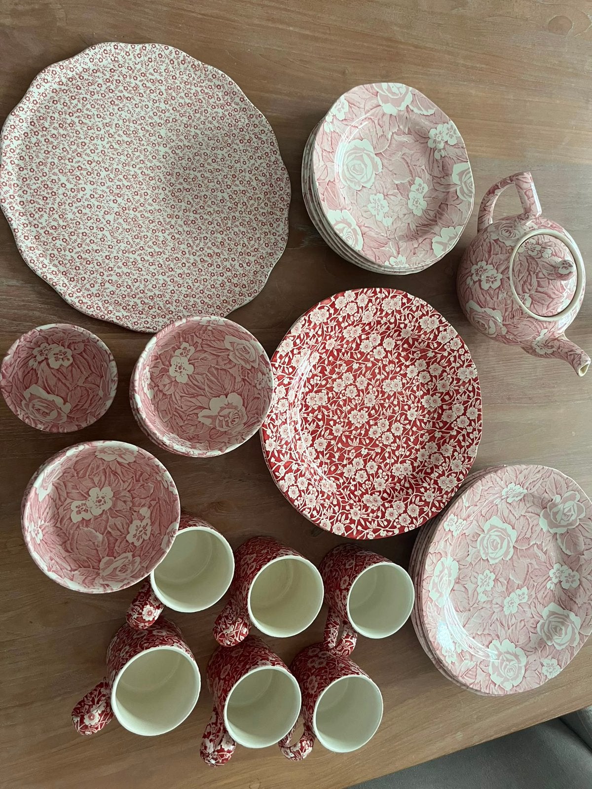 Burleigh rose servies, Huis en Inrichting, Keuken | Servies, Ophalen, Zo goed als nieuw, Overige stijlen, Kop(pen) en/of Schotel(s)