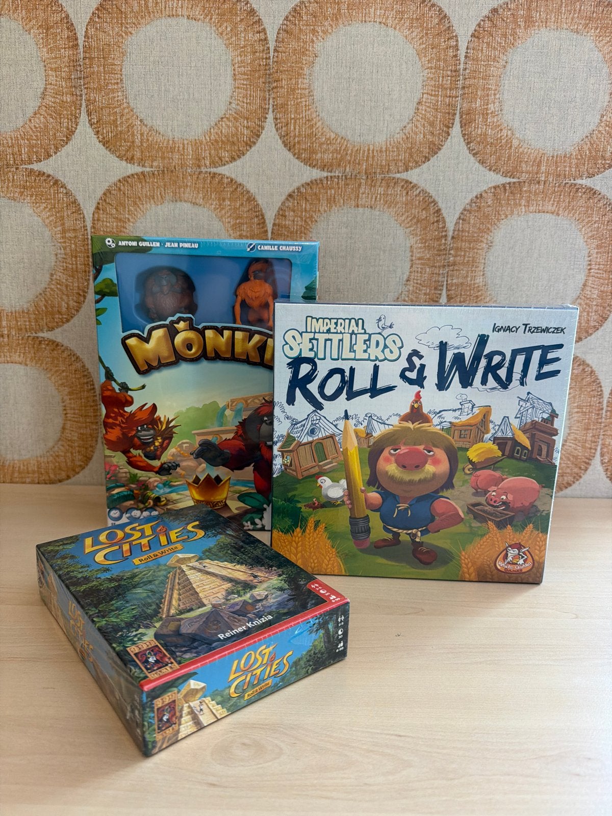 Pakket nieuwe spellen: Monki, Imperial Settlers, Lost Cities, Een of twee spelers, Ophalen of Verzenden, Nieuw