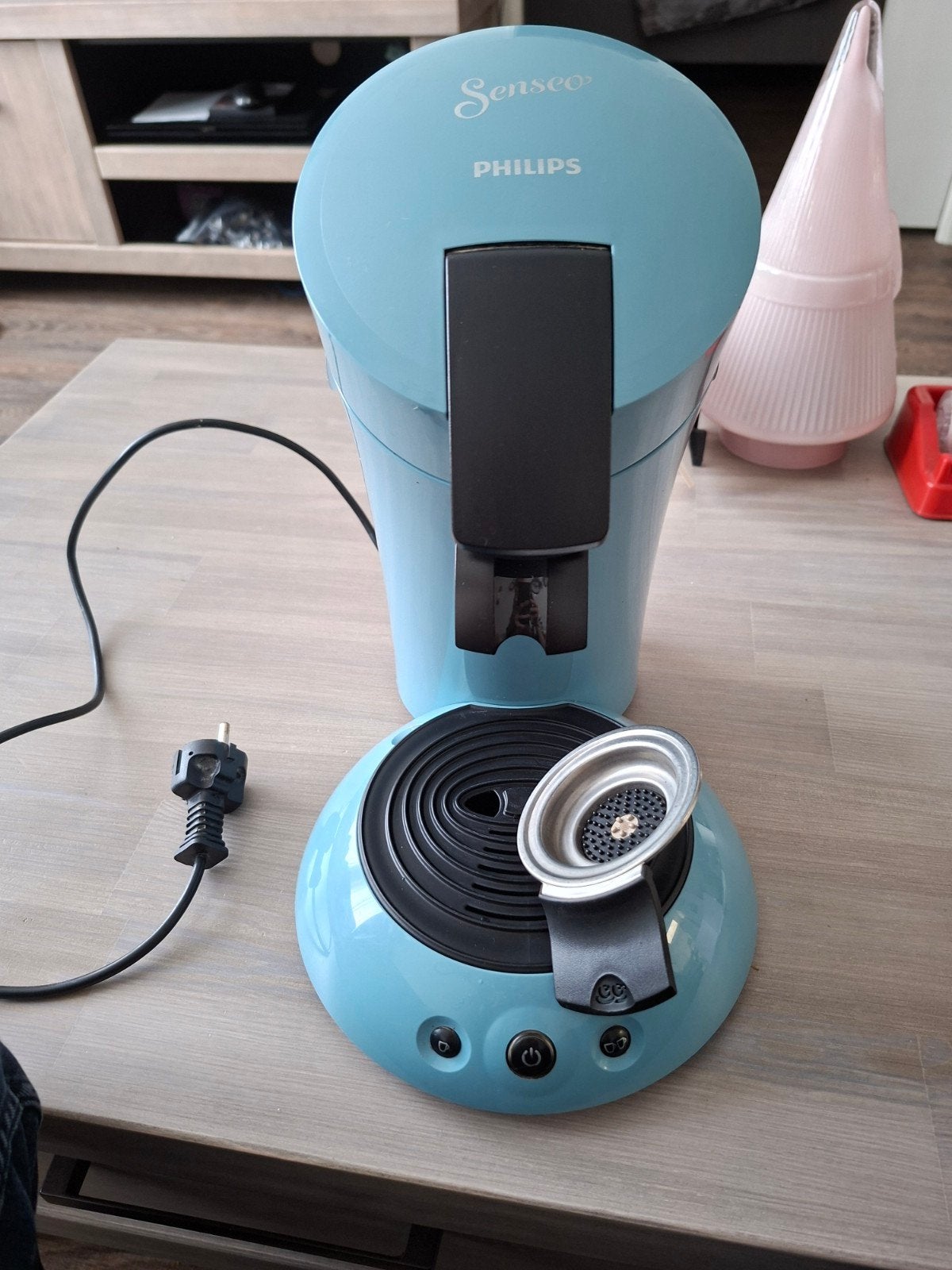 Blauwe Senseo koffiezetapparaat met 2 padhouders, Ophalen, Gebruikt, Koffiemachine, 2 tot 4 kopjes