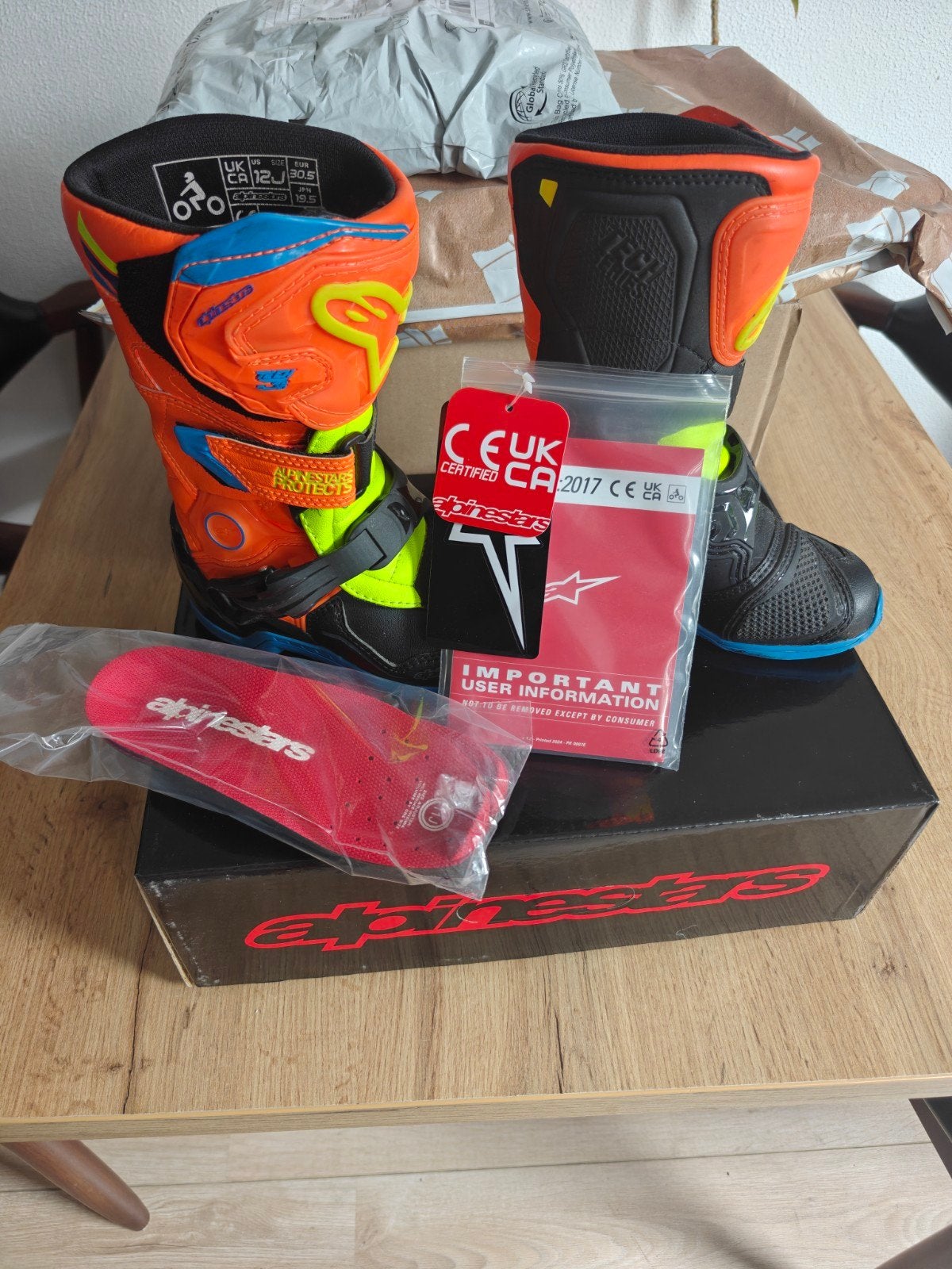 Alpinestars Kinder Crosslaarzen Tech 3S Fluor Yellow maat 3, Nieuw met kaartje, Kinderen, Ophalen of Verzenden, Alpinestars