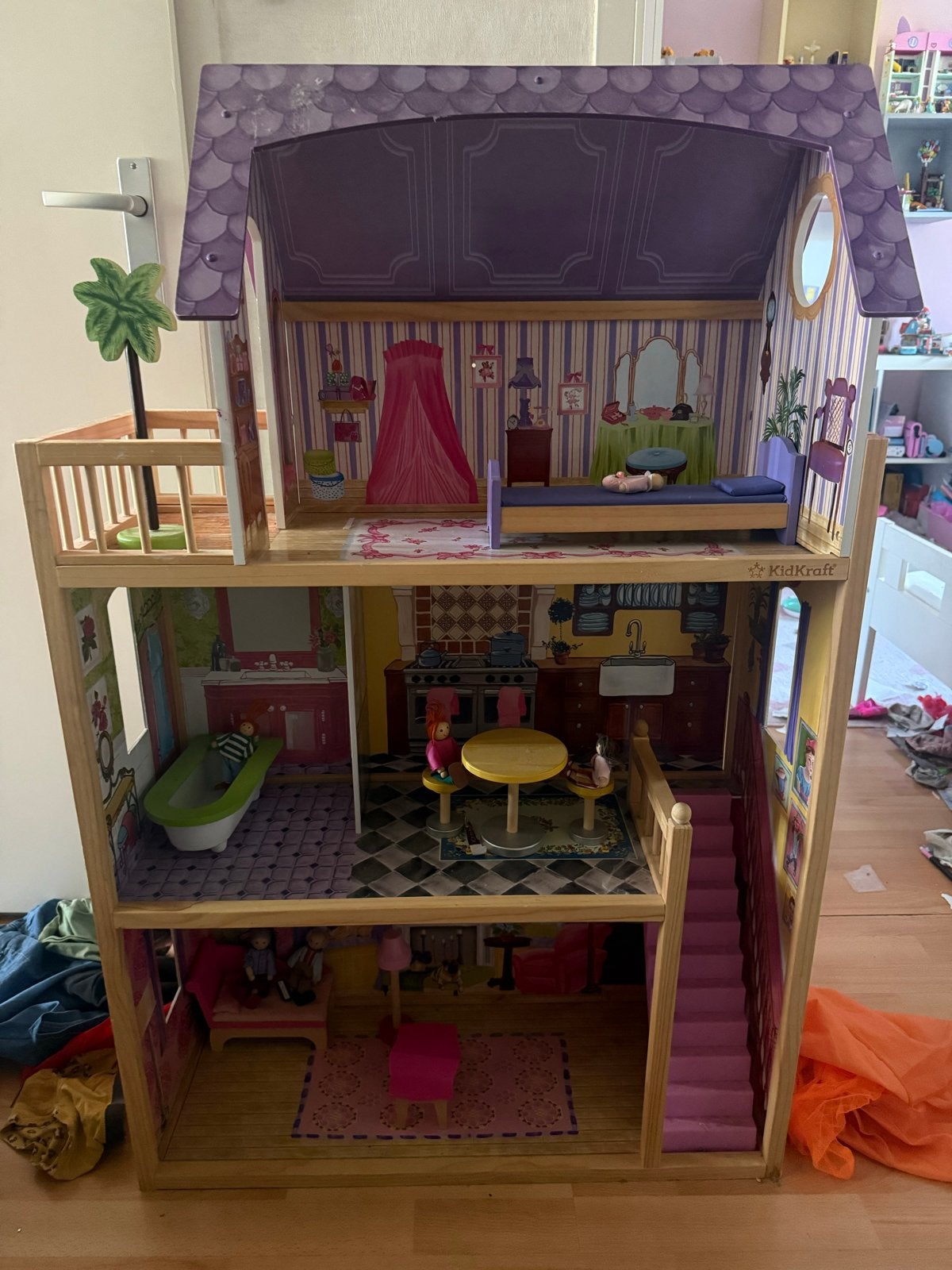 KidKraft Houten Poppenhuis met Meubels en Poppen, Ophalen, Gebruikt, Poppenhuis