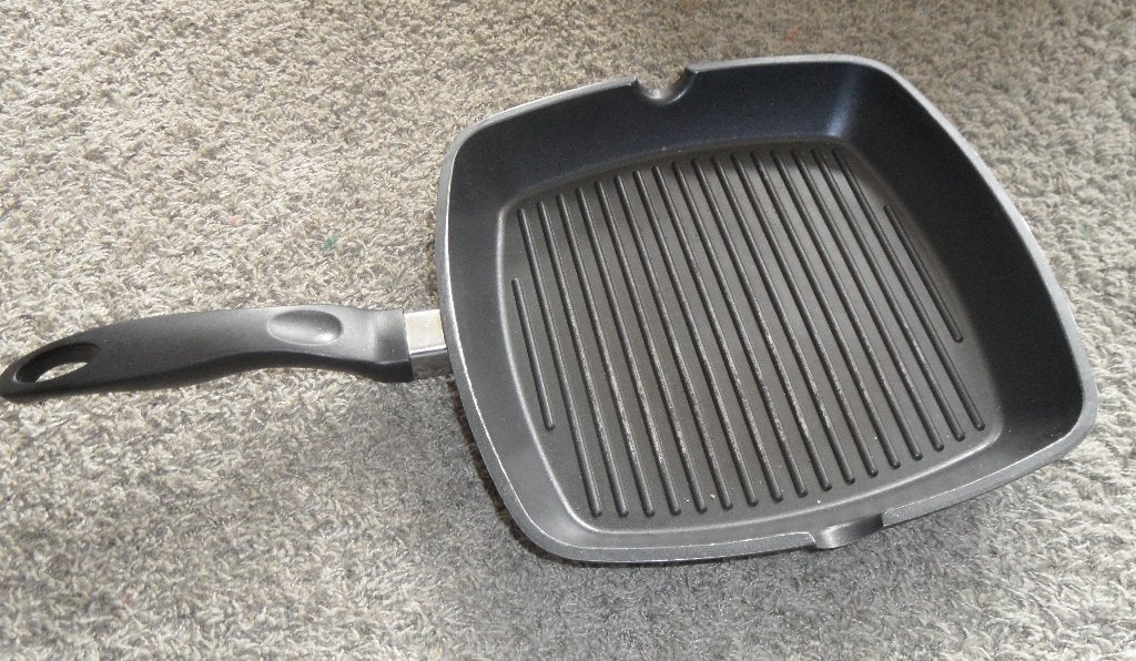 In redelijke staat verkerende Grilpan van La Chef, Koekenpan, Gebruikt, Gietijzer, Ophalen of Verzenden