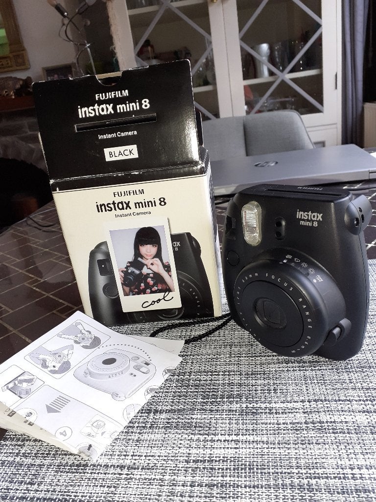 instant camera Fuji instax mini 8,black,werkt goed, Ophalen of Verzenden, Polaroid, Fuji
