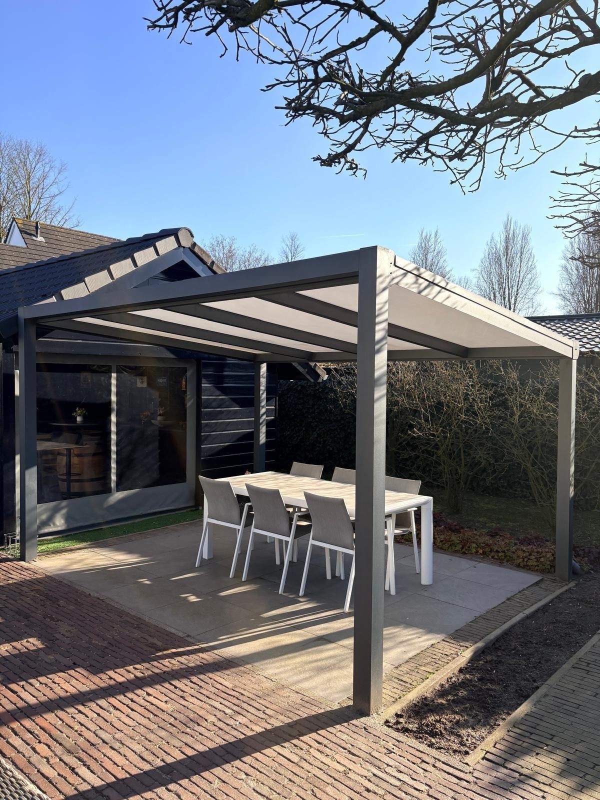 Verasol Moderne aluminium pergola met polycarbonaat dak, Tuin en Terras, Overkappingen, Zo goed als nieuw, Tuinpaviljoen, Ophalen of Verzenden