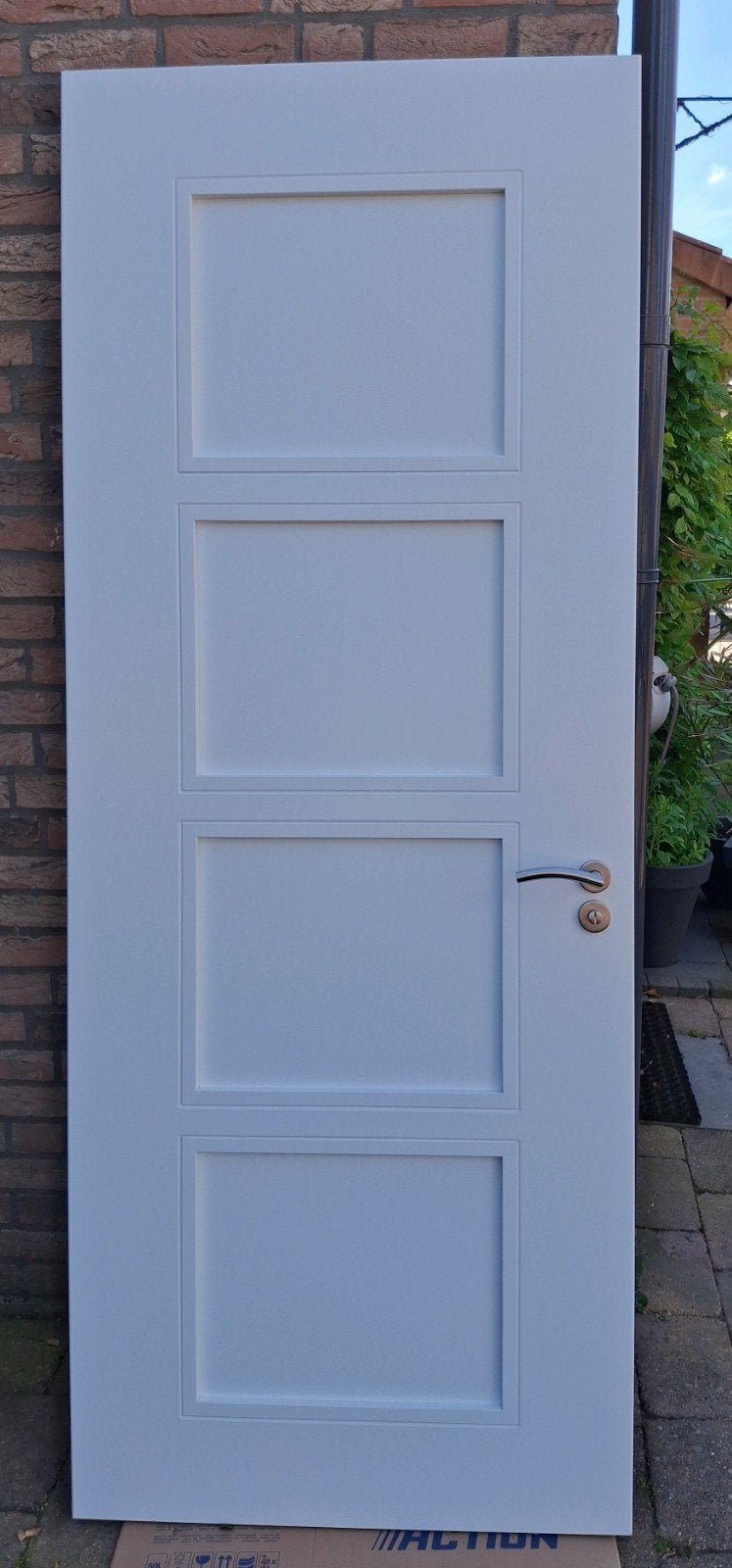 Svedex Opdekdeur Wit – 231,5 x 88 cm (4-Vaks Paneeldeur), Doe-het-zelf en Verbouw, Deuren en Horren, Ophalen, Zo goed als nieuw