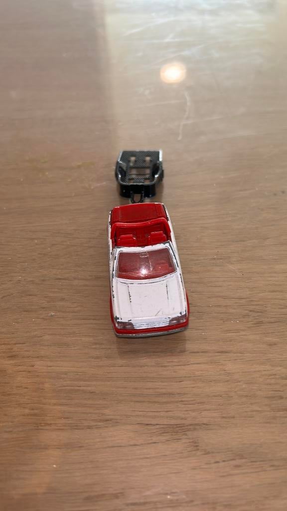 Majorette Peugeot 205 cabrio CTI + boottrailer 1:53, Ophalen of Verzenden, Gebruikt, Auto