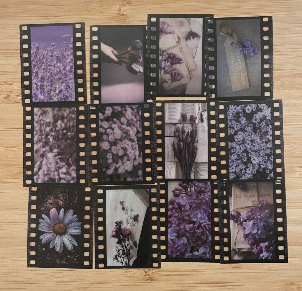 Fotorolletje, Foto's paarse thema stickers, Verzenden, Nieuw, Meerdere stickers