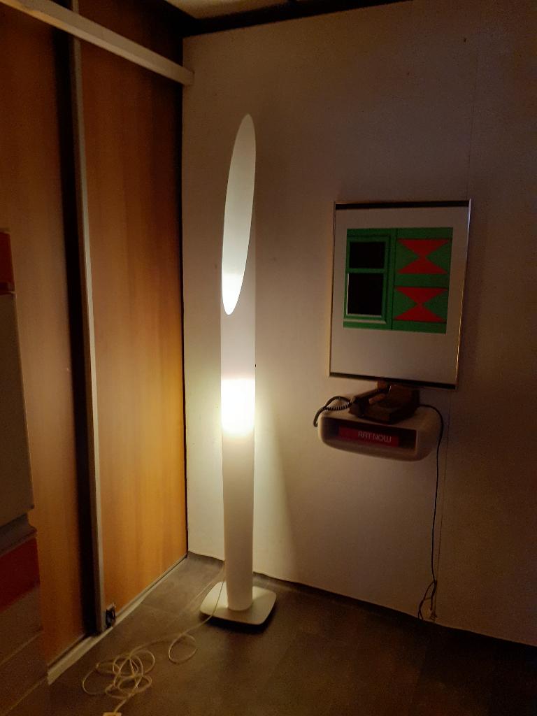 Kundalini design shakti vloerlamp 200 cm wit kunststof retro, Ophalen, Kunststof, Gebruikt, Retro kunststof space age design