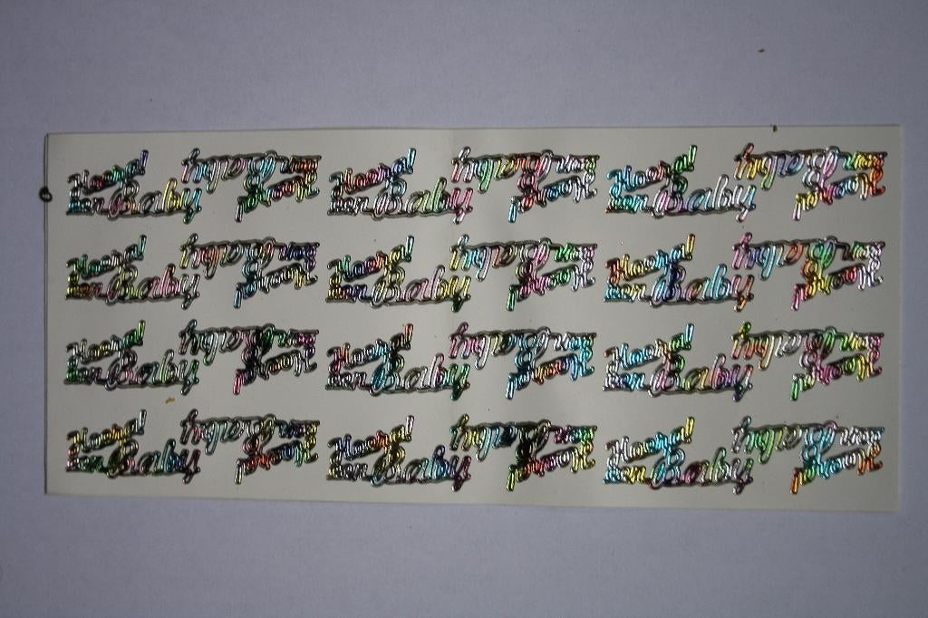 6 st. Hoera een baby sierstickers creme 8484, Ophalen of Verzenden, Nieuw, Kind, Overige typen