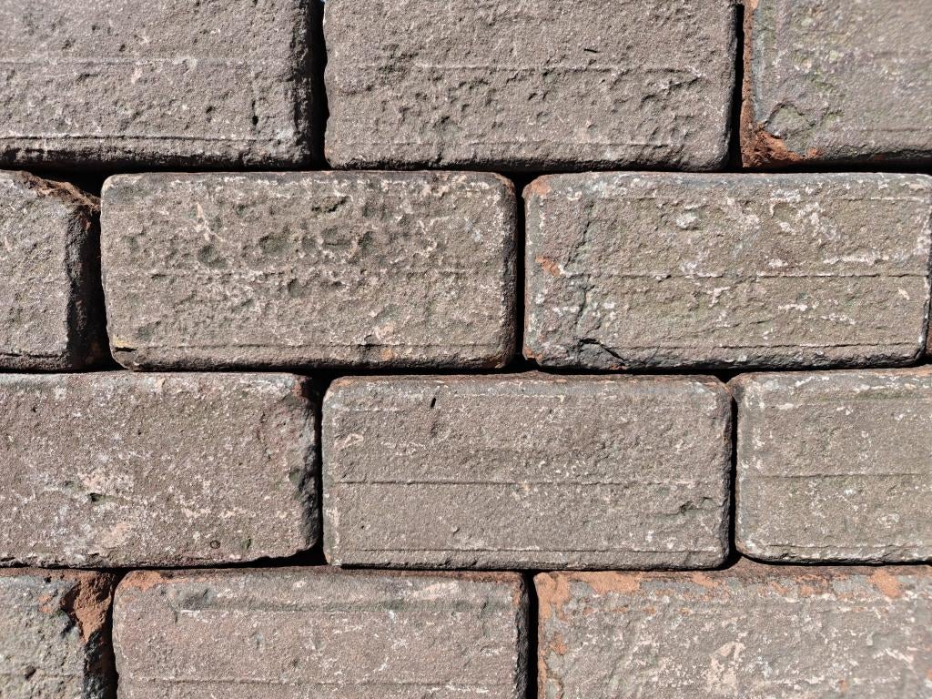 Rode gebakken klinkerkeien K1, Tuin en Terras, Tegels en Klinkers, Gebruikt, Klinkers, 10 m² of meer, Ophalen