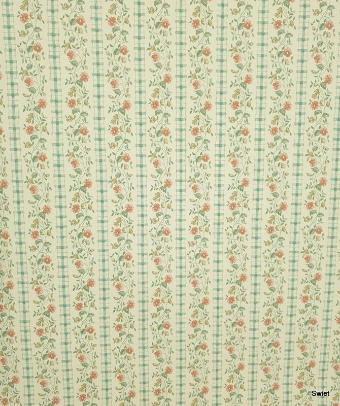 12884 Vintage bloemen behang met strepen Fine Colour swiet, Ophalen of Verzenden, Roze