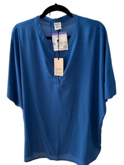 NIEUW Kyra top Marit Bright Blue maat 46, Kleding | Dames, Maat 42/44 (L), Nieuw, Korte mouw, Kyra