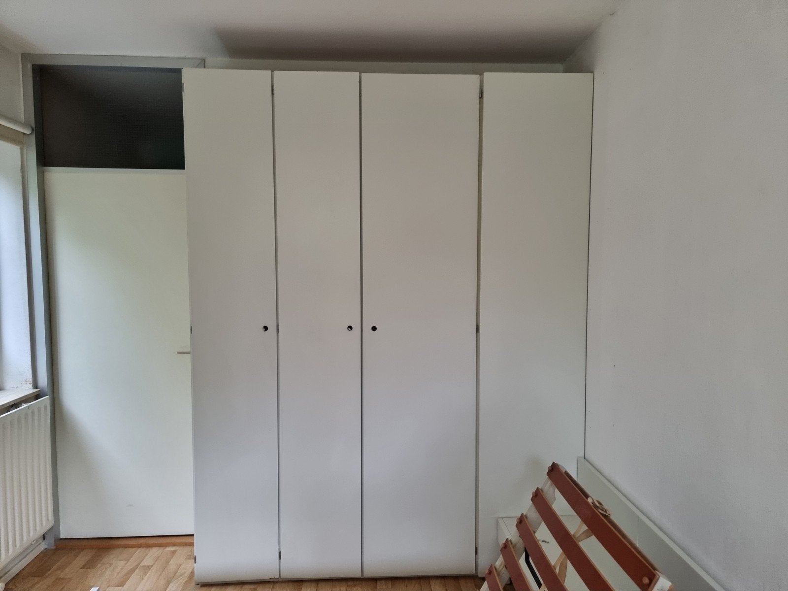 Vintage Interlübke Kledingkast met Planken - Wit, Ophalen, Gebruikt, 100 tot 150 cm, 150 tot 200 cm