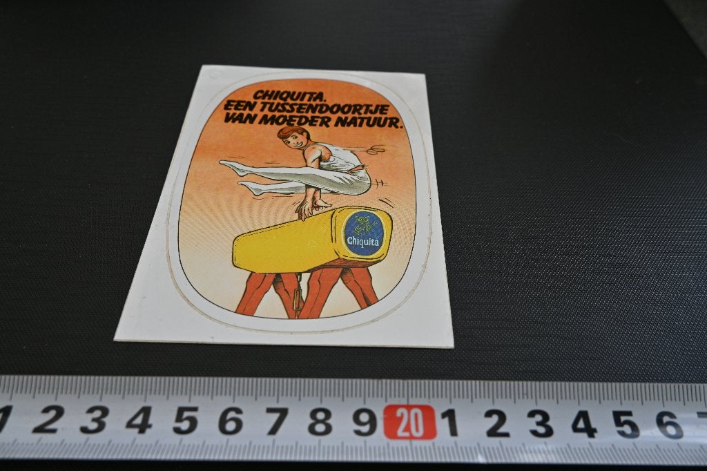 sticker strip paard gymnastiek chiquita bananen, Verzamelen, Ophalen, Zo goed als nieuw