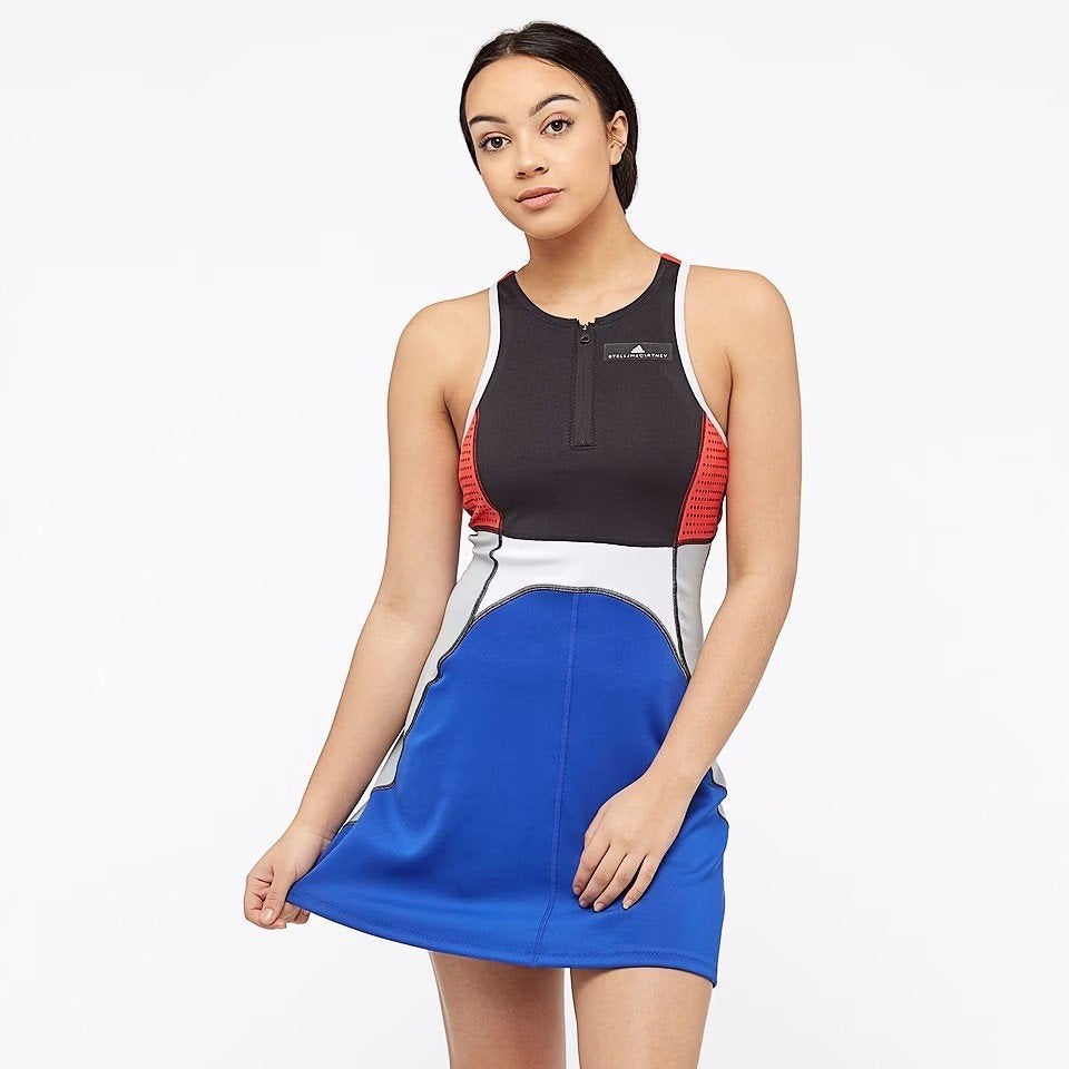 Adidas by Stella McCartney Tennis Jurkje, Blauw Rood, maat L, Adidas, Verzenden, L00, Zo goed als nieuw