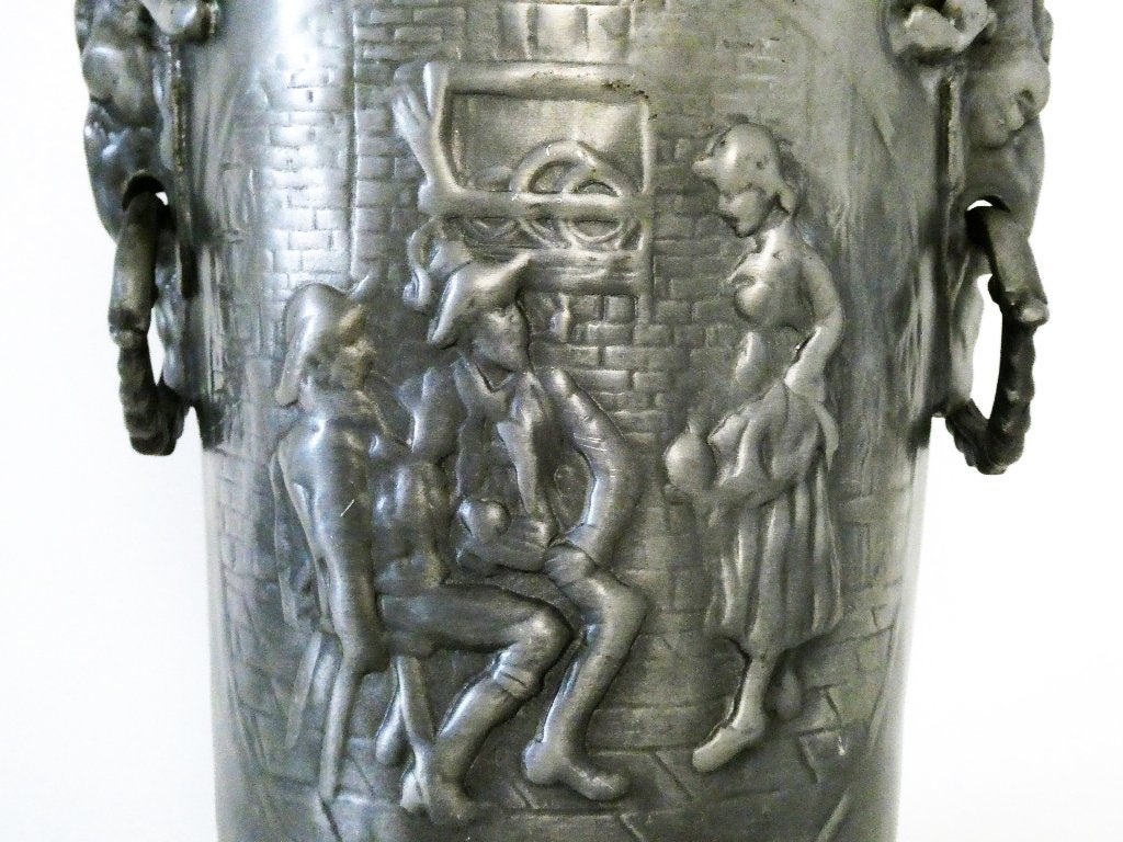 Fraaie Champagne emmer van tin met ramskop ram handgrepen, Antiek en Kunst, Ophalen of Verzenden