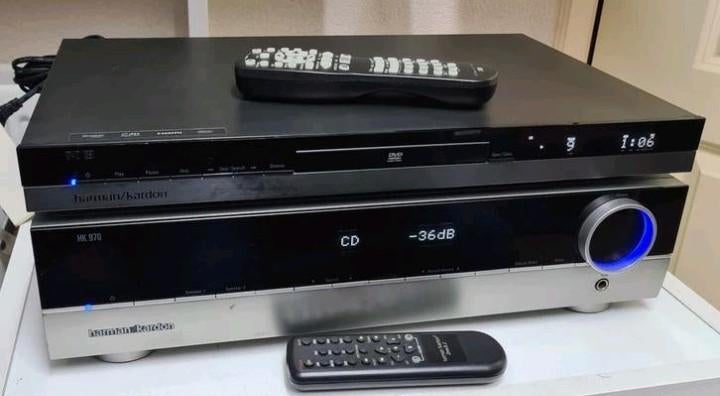 Harman kardon hk-970 versterker + cd dvd28 + remotes, Audio, Tv en Foto, Stereo-sets, Ophalen of Verzenden, Dvd-speler, Overige merken