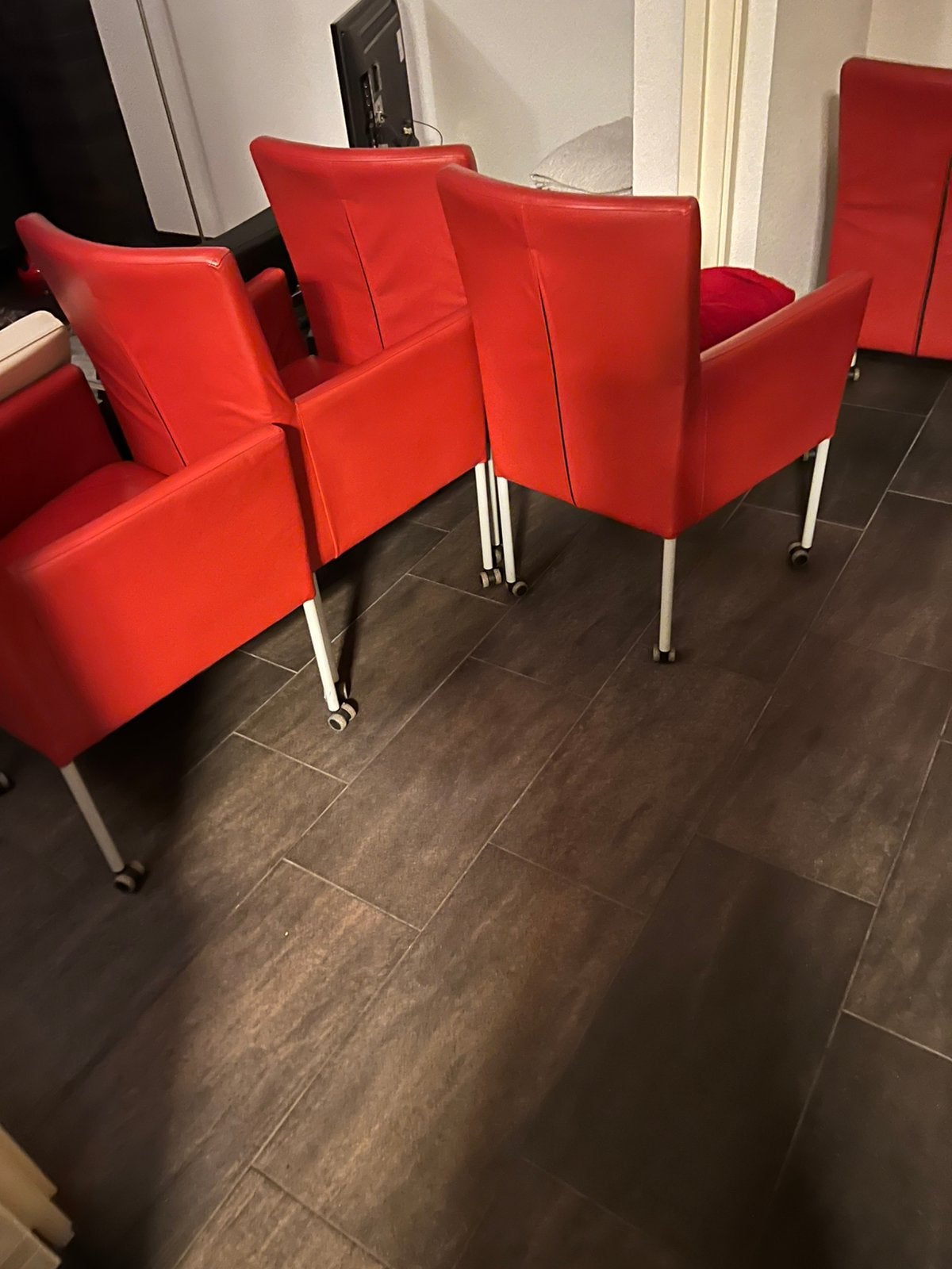 Eetkamer stoelen  6x, Huis en Inrichting, Stoelen, Ophalen, Gebruikt, Leer, Vijf, Zes of meer stoelen