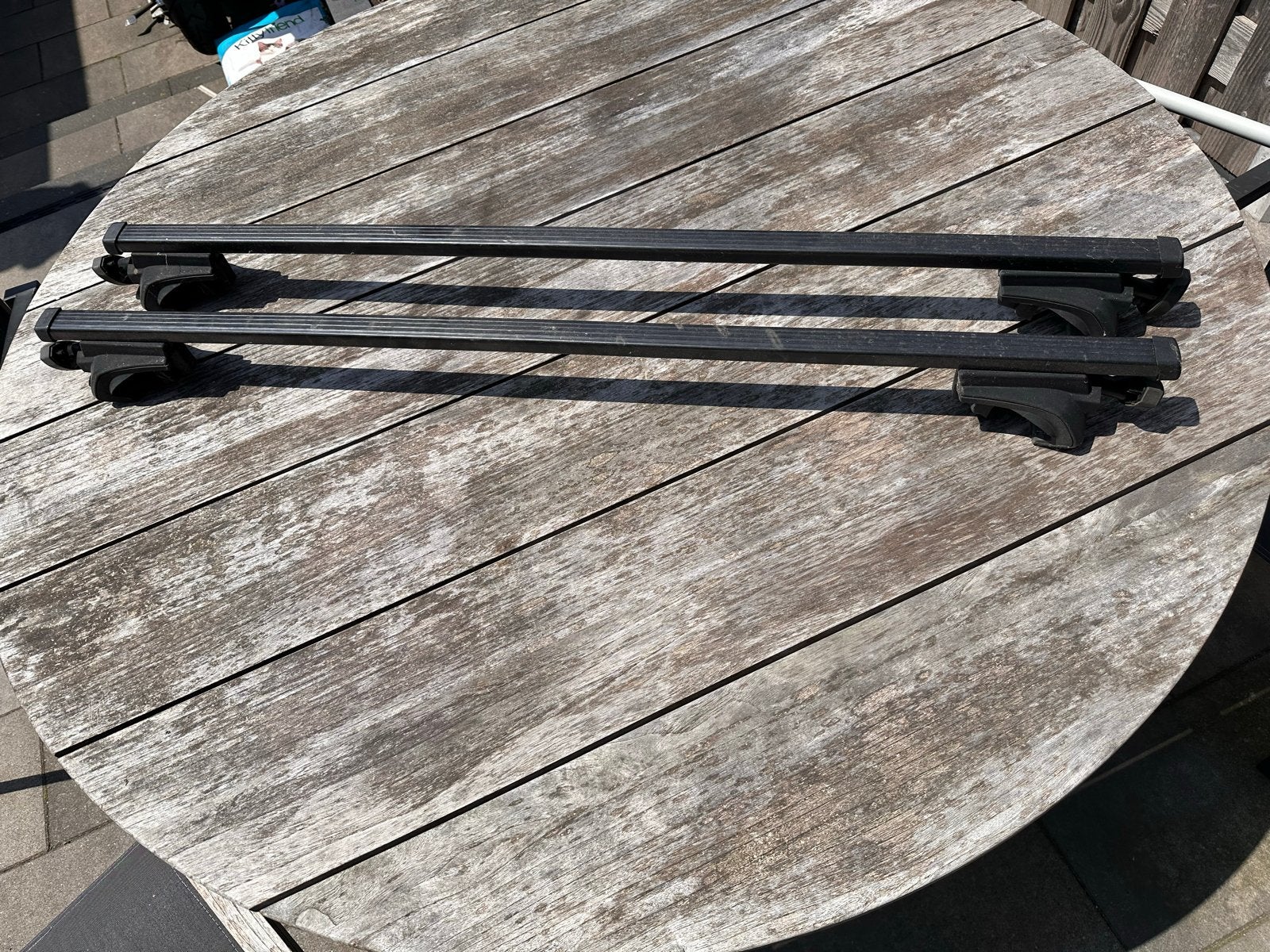 Thule dakdragers voor auto met open dakrails, Auto diversen, Dakdragers, Ophalen, Gebruikt