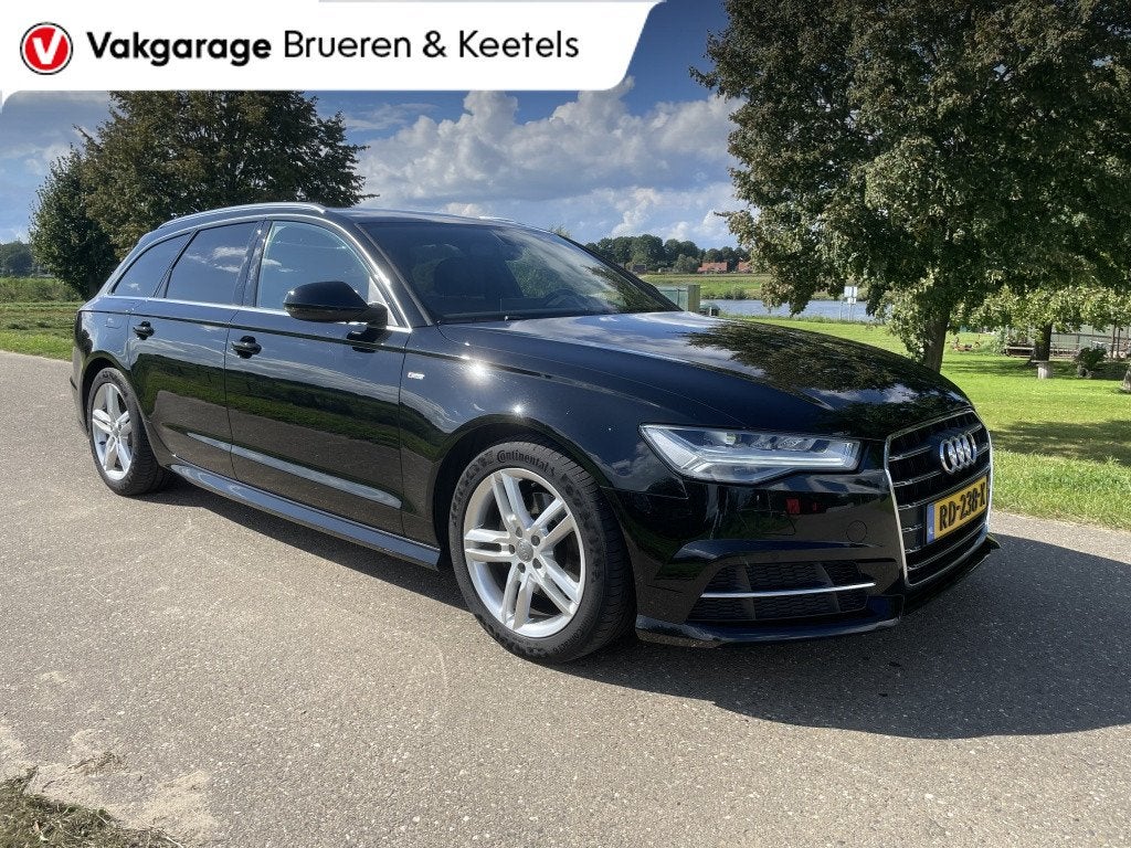 Audi A6 Avant 1.8 TFSI S line Ed. (bj 2018, semi-automaat), Auto's, Audi, Euro 6, 4 cilinders, Leder en Stof, Zwart