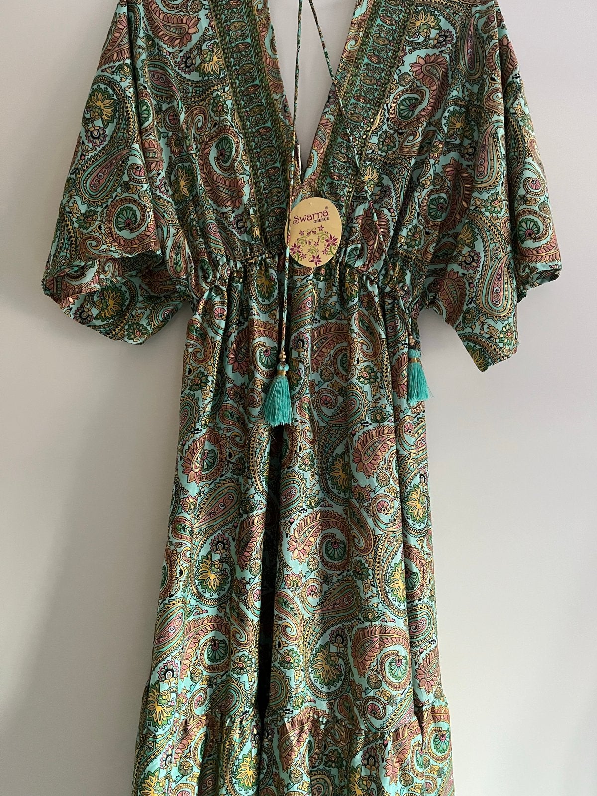 Bohemian Maxi Jurk met Paisley Print en Kwastjes, Kleding | Dames, Jurken, Maat 38/40 (M), Nieuw, Ophalen of Verzenden, Onder de knie