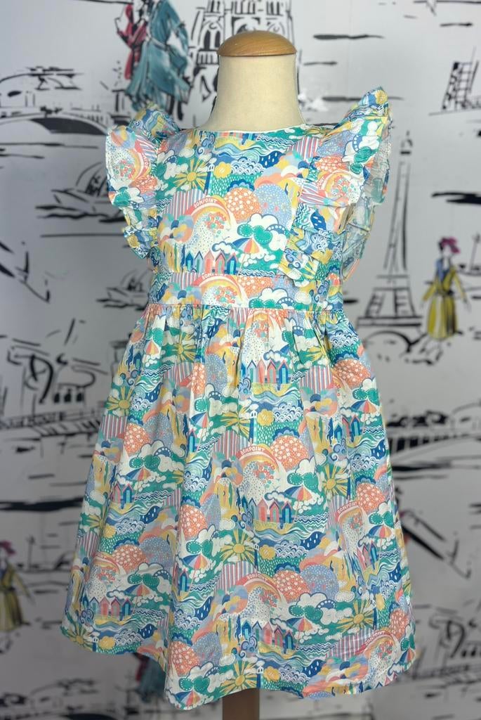 Bonpoint zomer jurk Stéphanie met roesjes maat 4, Bonpoint EU, Zo goed als nieuw, Jurk of Rok, Info@bonpoint.com